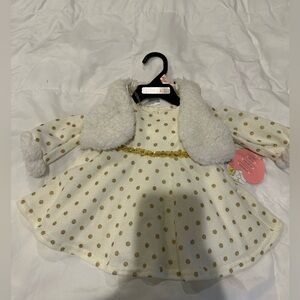 Youngland Baby Holiday Gold Polka Dot Dress With vest
NEW WITH TAGS